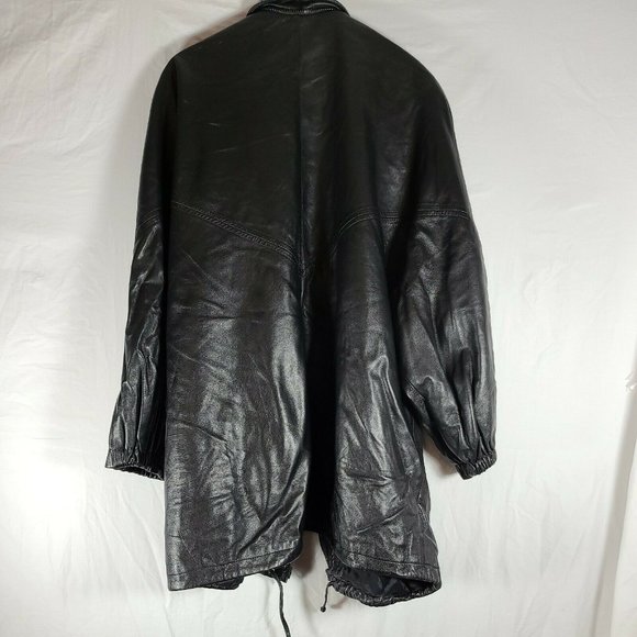 Dero by Rocco D'Amelio Vintage Womens Jacket Black Leather Zip Pockets Lined L - Picture 5 of 5